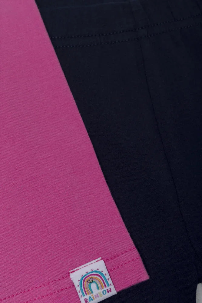 2 Pack Leggings Navy And Pink