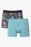 Paw Patrol 2 Pack Knit Boxers Grey And Blue