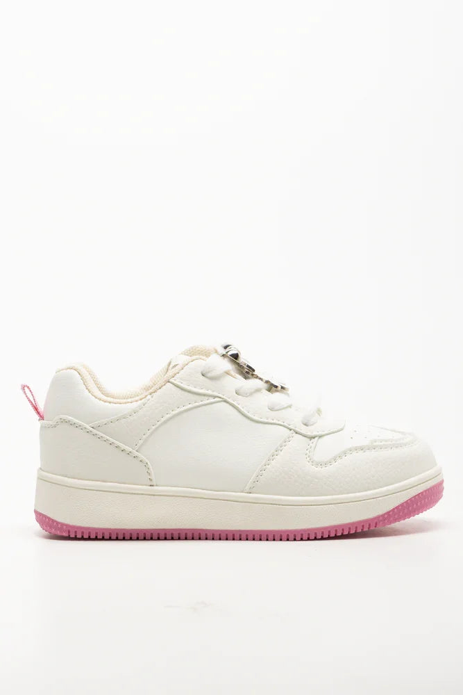 Flower Charm Sneakers White