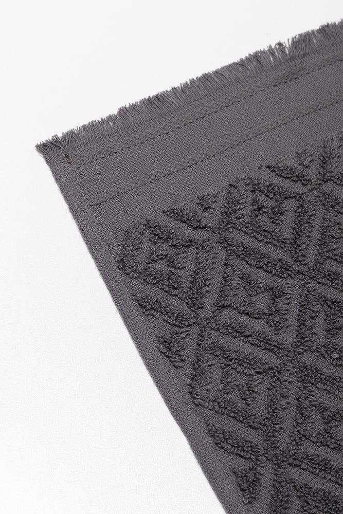 Textured Fringed Guest Towel Charcoal