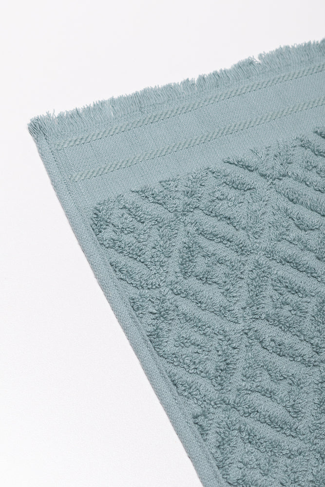 Textured Fringed Guest Towel Green
