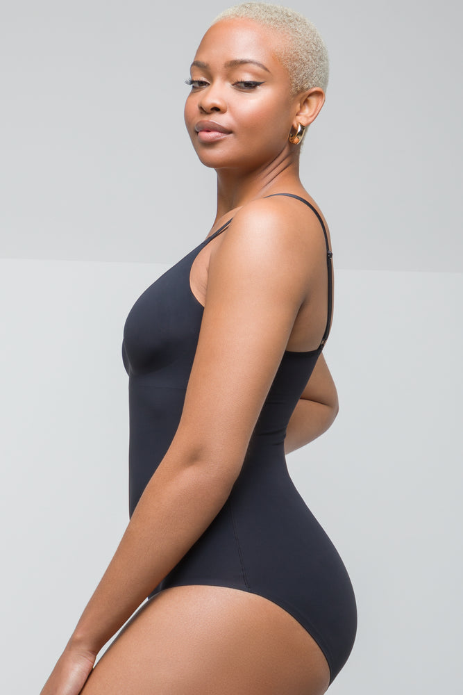 Bonded Shapewear Bodysuit Brief Black