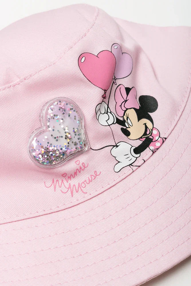 Minnie Mouse Heart Bucket Hat Pink