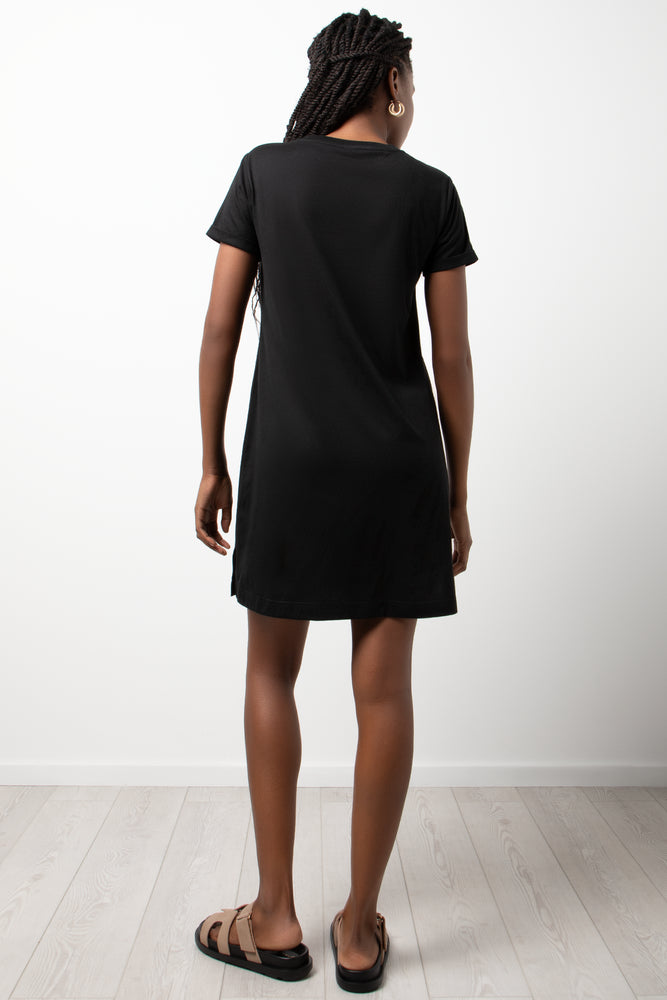 Short Sleeve T-Shirt Dress Black (2)
