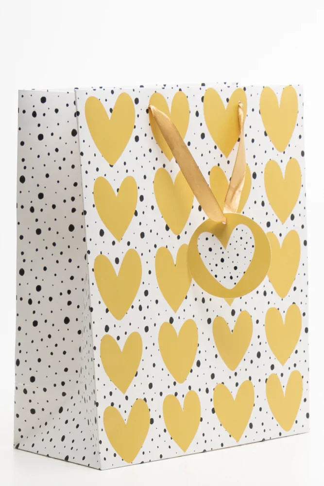 Hearts Gift Bag Yellow