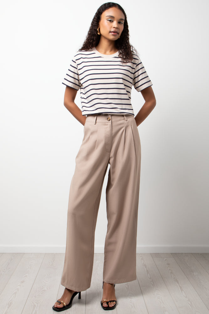 Wide Leg Tailored Pants Natural
