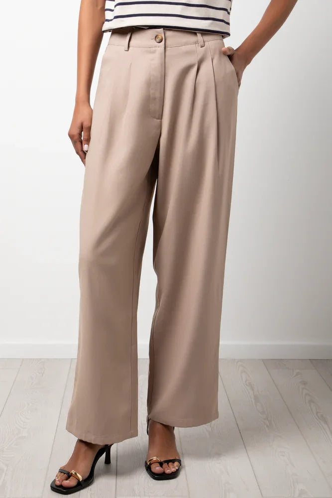 Wide Leg Tailored Pants Natural (1)