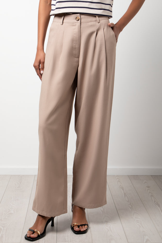 Wide Leg Tailored Pants Natural