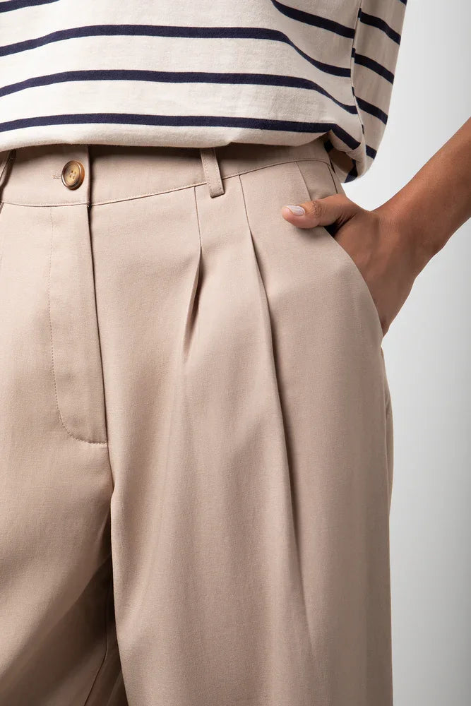 Wide Leg Tailored Pants Natural (4)