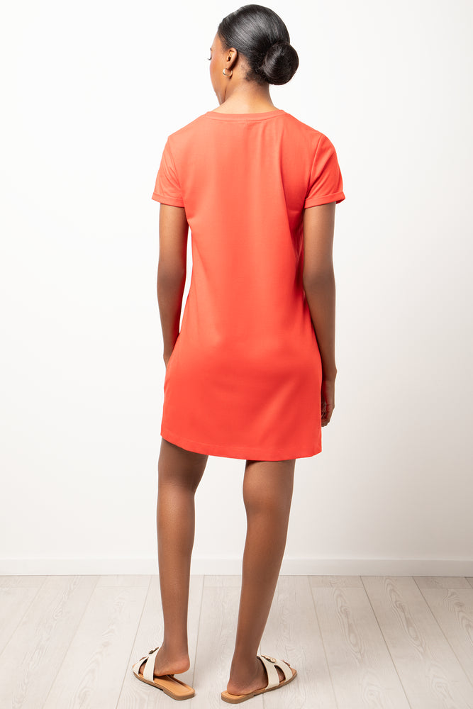 Short Sleeve T-Shirt Dress Orange (2)