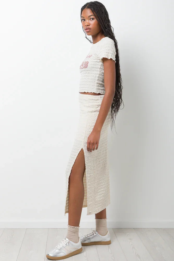 Textured Fitted T-Shirt White