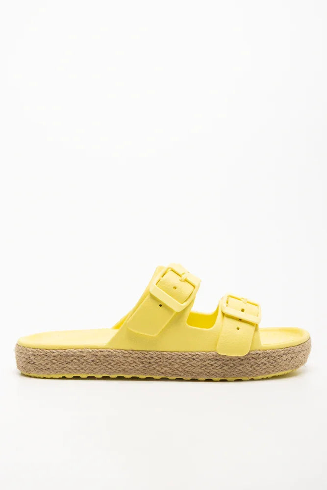 Double Buckle Sandals Yellow