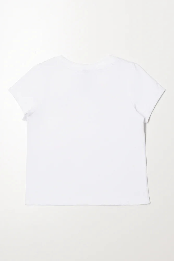 Short Sleeve Bow T-Shirt White (2)