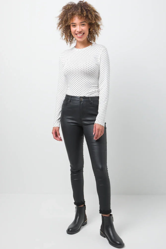 Coated Skinny Jeans Black