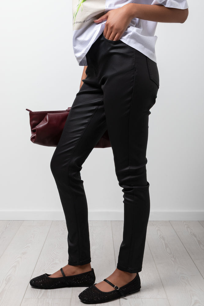 Coated Skinny Jeans Black