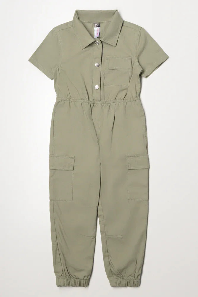 Denim Boiler Suit Green