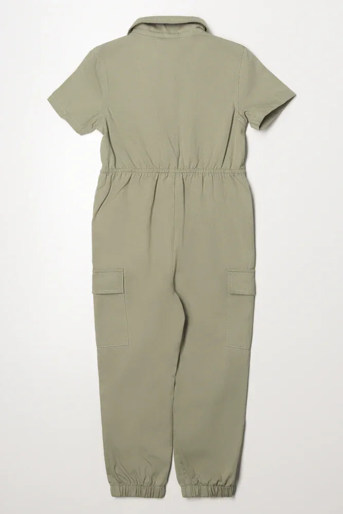 Denim Boiler Suit Green (2)