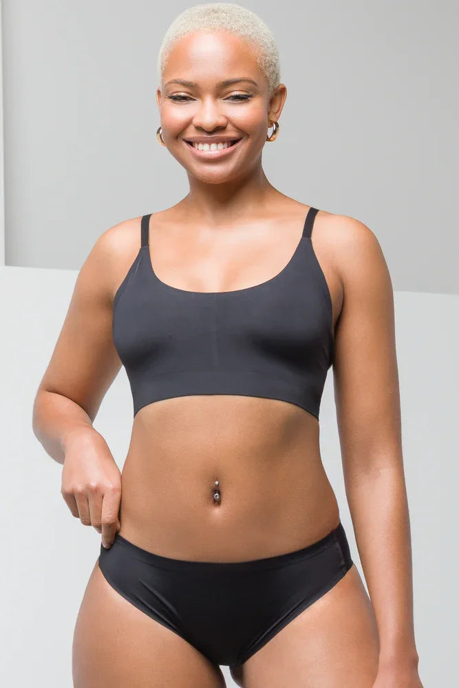 2 Pack Bonded Brazilian Panties Black And Natural