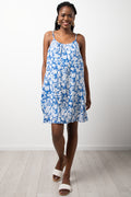 Floral Strappy Dress Blue