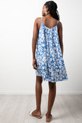 Floral Strappy Dress Blue (2)