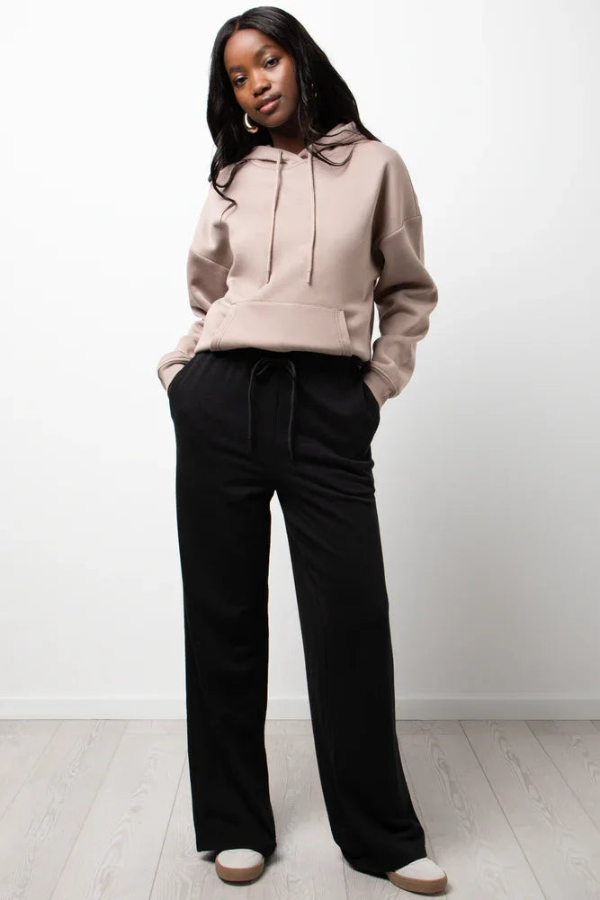 Wide Leg Jogger Trackpants Black