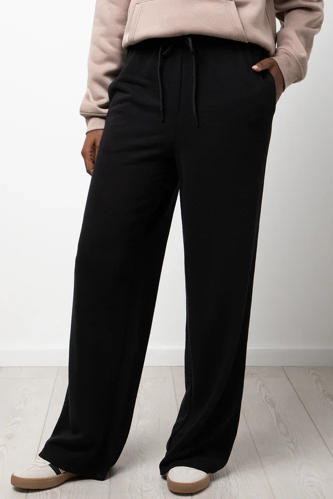 Wide Leg Jogger Trackpants Black