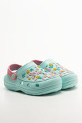Flower Garden Clogs Aqua
