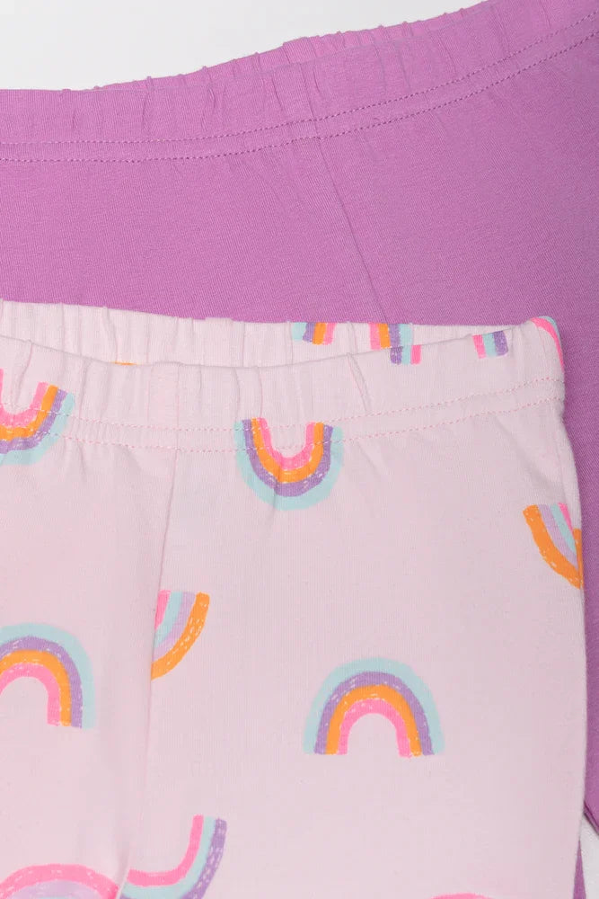 2 Pack Leggings Lilac And pink