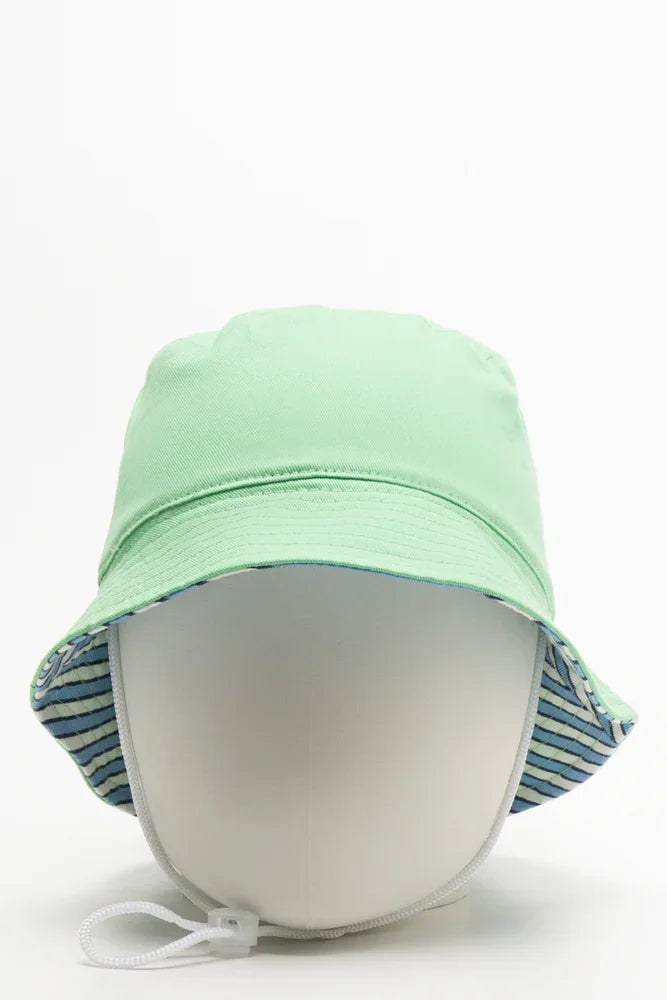 Reversible Stripe Bucket Hat Green