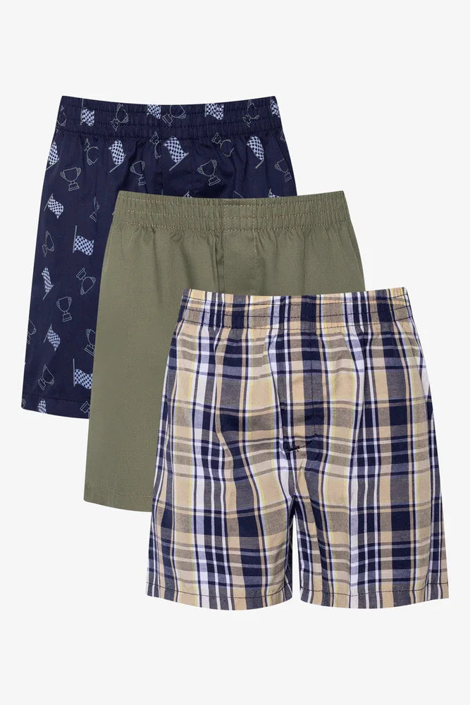 3 Pack Boxers Green And Blue