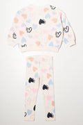Hearts Crew Neck Top And Leggings Set (3)