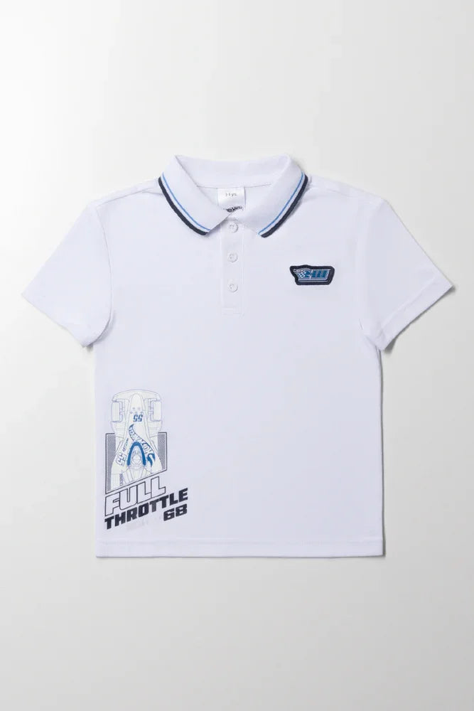 Hot Wheels Short Sleeve Golfer White