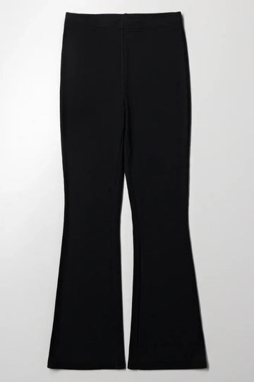 Rib Flare Leggings Dark Grey