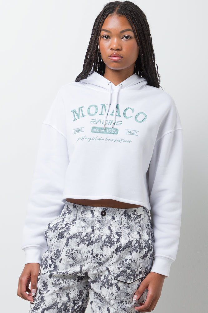 Crop Hoodie White