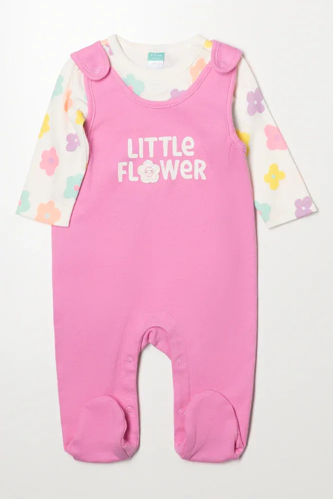 Flower Dungaree Pink