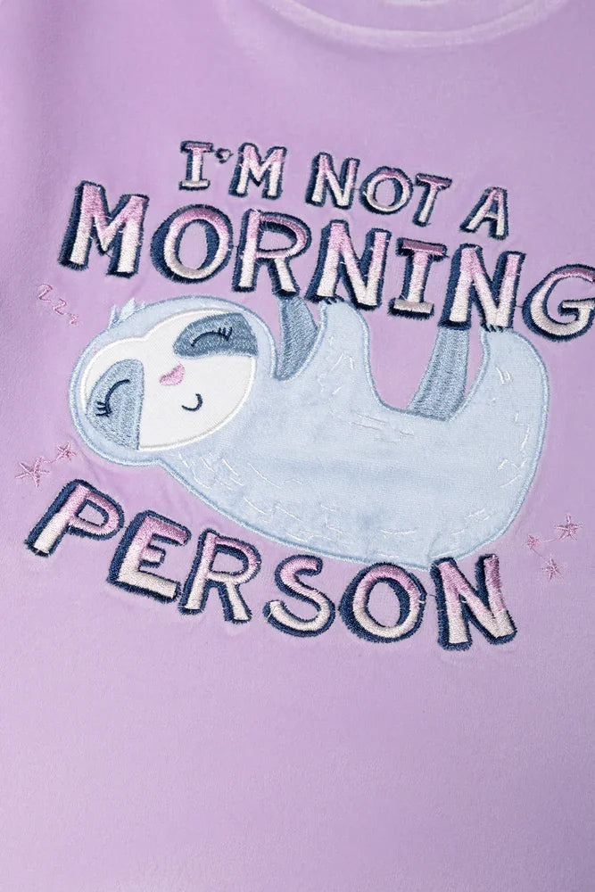 Sloth Pyjama Set Lilac
