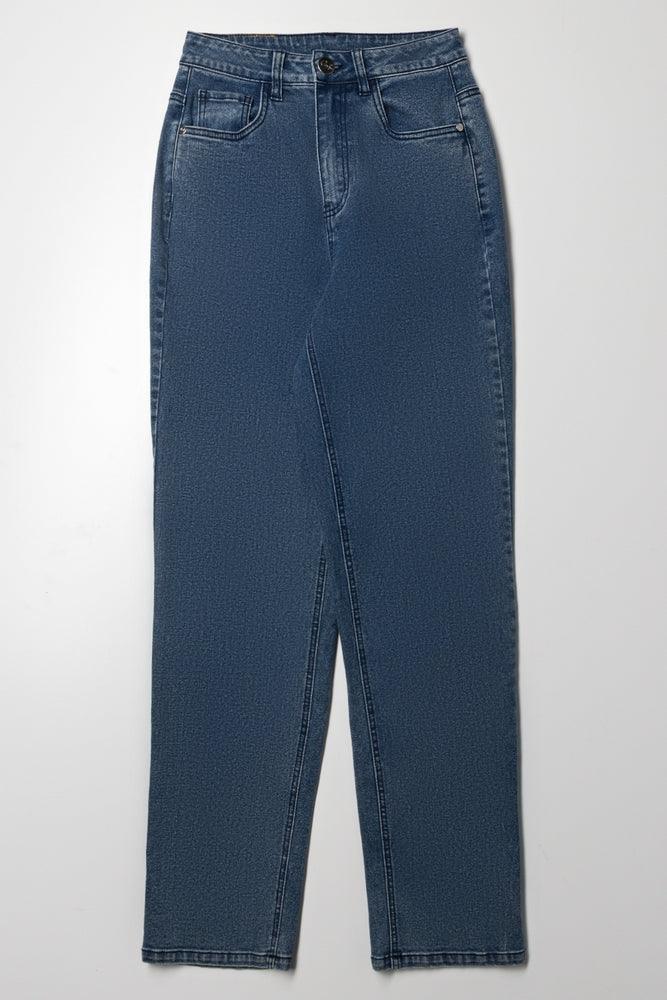 Straight Leg Denim Jeans Blue