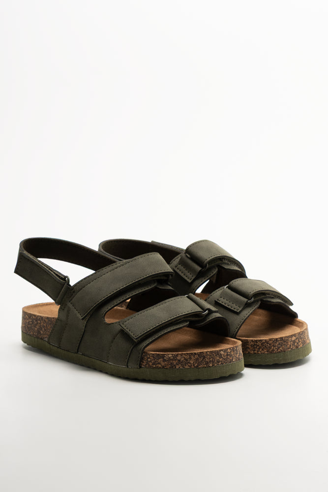 Velcro Double Band Sandals Double Band Sandals Green – Shoes Ackermans