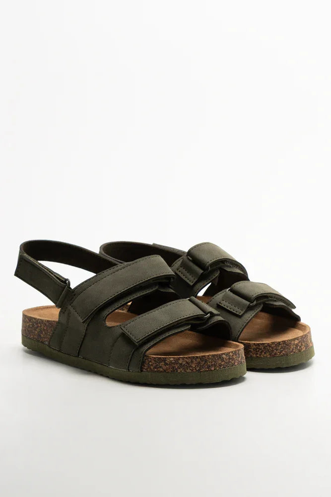 Double Band Sandals Green