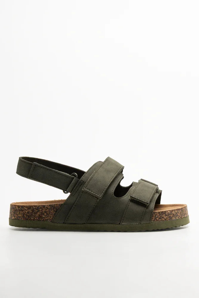 Double Band Sandals Green