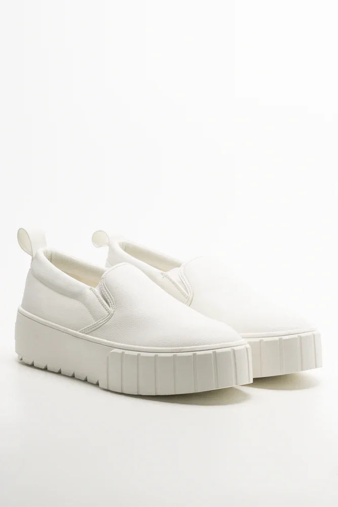Platform Slip On Sneaker White