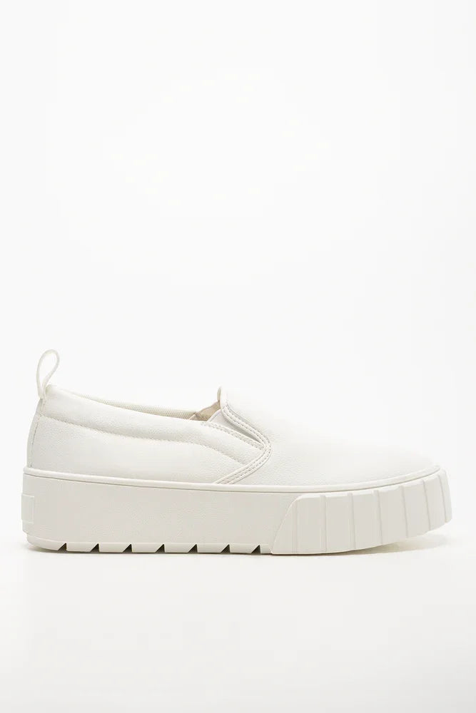 Platform Slip On Sneaker White