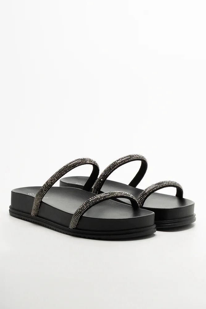 Diamante Sandals Black