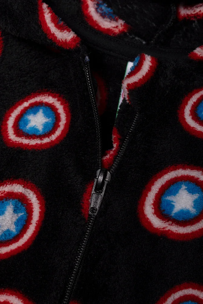 Captain America Fleece Onesie Black