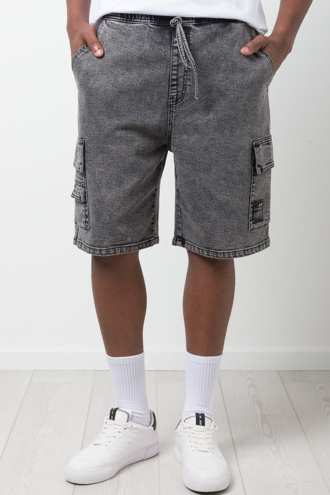 Cargo Denim Shorts Charcoal