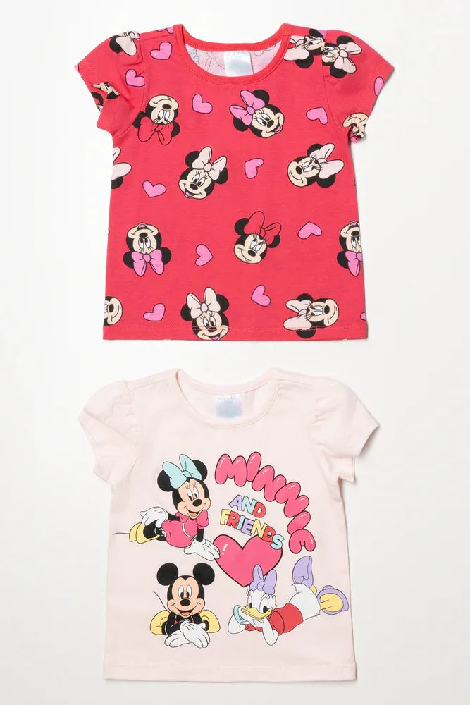 Minnie Mouse 2 Pack T-Shirts Pink