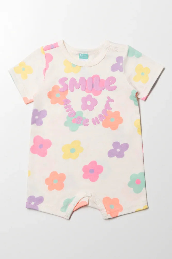 Flower Romper Cream