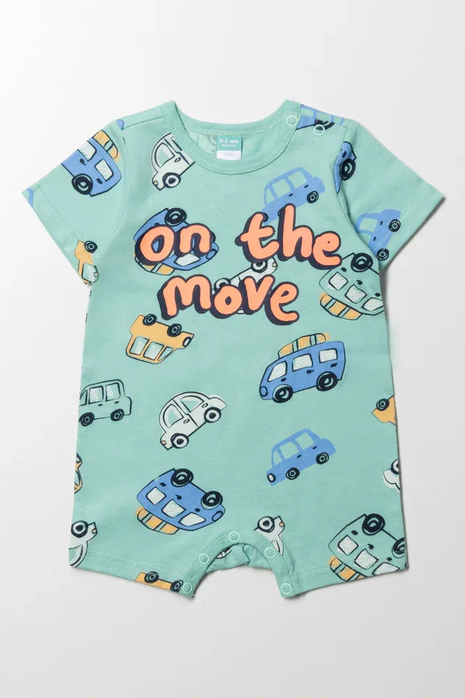 On The Move Romper Green