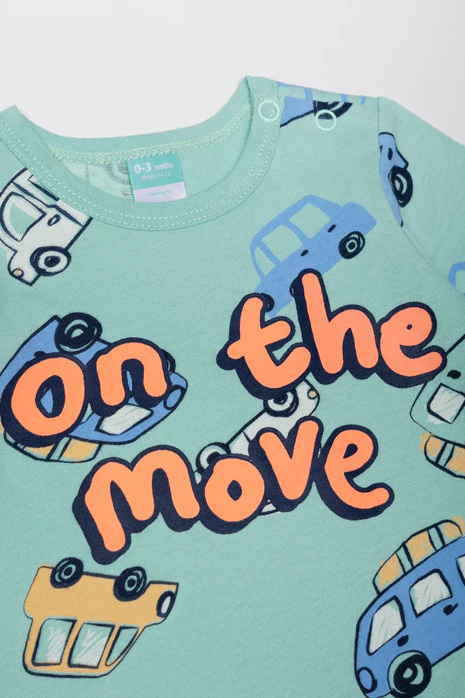 On The Move Romper Green