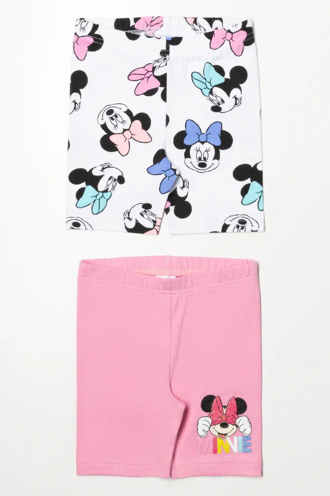 Minnie Mouse 2 Pack Cycling Shorts Pink